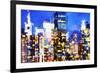 Manhattan Night VIII - In the Style of Oil Painting-Philippe Hugonnard-Framed Giclee Print