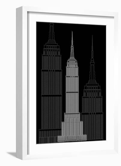 Manhattan Night-Cristian Mielu-Framed Art Print
