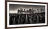 Manhattan Nightscape Viewed from Brooklyn, New York City-George Oze-Framed Photographic Print