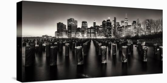 Manhattan Nightscape Viewed from Brooklyn, New York City-George Oze-Stretched Canvas