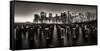 Manhattan Nightscape Viewed from Brooklyn, New York City-George Oze-Framed Stretched Canvas