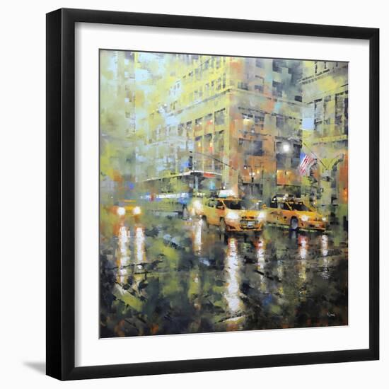 Manhattan Orange and Green-Mark Lague-Framed Art Print