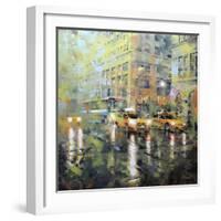 Manhattan Orange and Green-Mark Lague-Framed Art Print