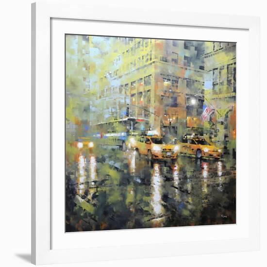 Manhattan Orange and Green-Mark Lague-Framed Art Print