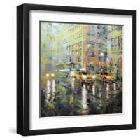 Manhattan Orange and Green-Mark Lague-Framed Art Print