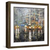 Manhattan Orange Rain-Mark Lague-Framed Art Print