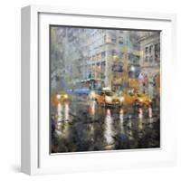 Manhattan Orange Rain-Mark Lague-Framed Art Print