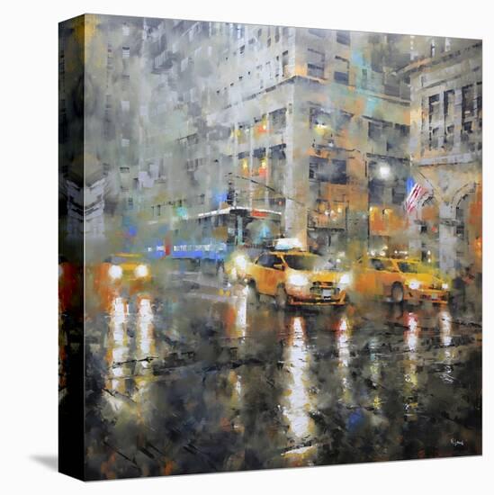 Manhattan Orange Rain-Mark Lague-Stretched Canvas