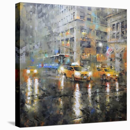 Manhattan Orange Rain-Mark Lague-Stretched Canvas