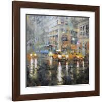 Manhattan Orange Rain-Mark Lague-Framed Art Print