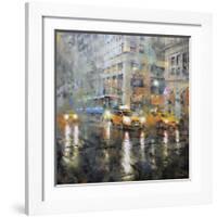 Manhattan Orange Rain-Mark Lague-Framed Art Print