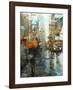 Manhattan Orange Umbrella-Mark Lague-Framed Art Print