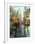 Manhattan Orange Umbrella-Mark Lague-Framed Art Print