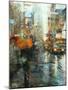 Manhattan Orange Umbrella-Mark Lague-Mounted Art Print