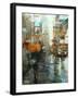 Manhattan Orange Umbrella-Mark Lague-Framed Art Print