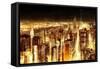 Manhattan Panoramic Nocturne-Christopher Farrell-Framed Stretched Canvas