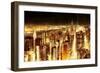 Manhattan Panoramic Nocturne-Christopher Farrell-Framed Giclee Print