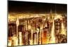 Manhattan Panoramic Nocturne-Christopher Farrell-Mounted Giclee Print