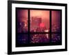 Manhattan Pink Foggy Night with the New Yorker Hotel - New York, USA-Philippe Hugonnard-Framed Photographic Print