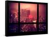 Manhattan Pink Foggy Night with the New Yorker Hotel - New York, USA-Philippe Hugonnard-Framed Stretched Canvas