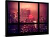 Manhattan Pink Foggy Night with the New Yorker Hotel - New York, USA-Philippe Hugonnard-Stretched Canvas