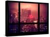 Manhattan Pink Foggy Night with the New Yorker Hotel - New York, USA-Philippe Hugonnard-Stretched Canvas