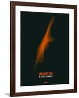 Manhattan Radiant Map 4-NaxArt-Framed Art Print
