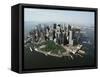 Manhattan's Financial District-David Jay Zimmerman-Framed Stretched Canvas