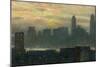 Manhattan's Misty Sunset, 1911-Childe Hassam-Mounted Giclee Print