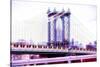 Manhattan Shine - Empire Bridge-Philippe Hugonnard-Stretched Canvas