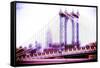 Manhattan Shine - Purple Bridge-Philippe Hugonnard-Framed Stretched Canvas