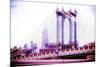 Manhattan Shine - Purple Bridge-Philippe Hugonnard-Mounted Photographic Print