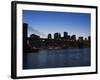 Manhattan Skyline and Brooklyn Bridge at Dusk, New York City, New York, USA-Amanda Hall-Framed Photographic Print