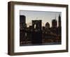 Manhattan Skyline and Brooklyn Bridge at Dusk, New York City, New York, USA-Amanda Hall-Framed Photographic Print