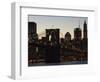 Manhattan Skyline and Brooklyn Bridge at Dusk, New York City, New York, USA-Amanda Hall-Framed Photographic Print