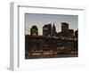 Manhattan Skyline and Brooklyn Bridge at Dusk, New York City, New York, USA-Amanda Hall-Framed Photographic Print