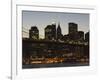 Manhattan Skyline and Brooklyn Bridge at Dusk, New York City, New York, USA-Amanda Hall-Framed Photographic Print