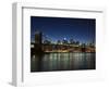 Manhattan Skyline and Brooklyn Bridge at Dusk, New York City, New York, USA-Amanda Hall-Framed Photographic Print