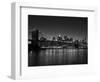 Manhattan Skyline and Brooklyn Bridge at Dusk, New York City, New York, USA-Amanda Hall-Framed Photographic Print