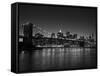 Manhattan Skyline and Brooklyn Bridge at Dusk, New York City, New York, USA-Amanda Hall-Framed Stretched Canvas