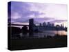 Manhattan Skyline and Brooklyn Bridge, New York, New York State, USA-Yadid Levy-Stretched Canvas