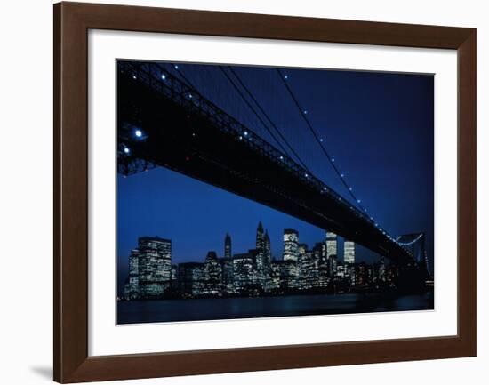 Manhattan Skyline and Brooklyn Bridge-null-Framed Art Print