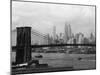 Manhattan Skyline And Brooklyn Bridge-Bettmann-Mounted Premium Photographic Print
