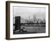 Manhattan Skyline And Brooklyn Bridge-Bettmann-Framed Photographic Print