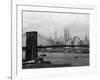 Manhattan Skyline And Brooklyn Bridge-Bettmann-Framed Photographic Print