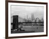 Manhattan Skyline And Brooklyn Bridge-Bettmann-Framed Photographic Print