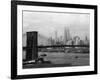 Manhattan Skyline And Brooklyn Bridge-Bettmann-Framed Photographic Print