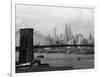 Manhattan Skyline And Brooklyn Bridge-Bettmann-Framed Photographic Print