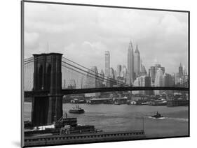 Manhattan Skyline And Brooklyn Bridge-Bettmann-Mounted Photographic Print