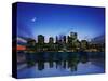 Manhattan Skyline and Reflection-Bill Ross-Stretched Canvas